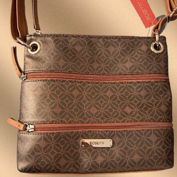 Rosetti Crossbody Bag with Double Front Zippered Pockets & Adjustable Strap - Picture 3 of 9